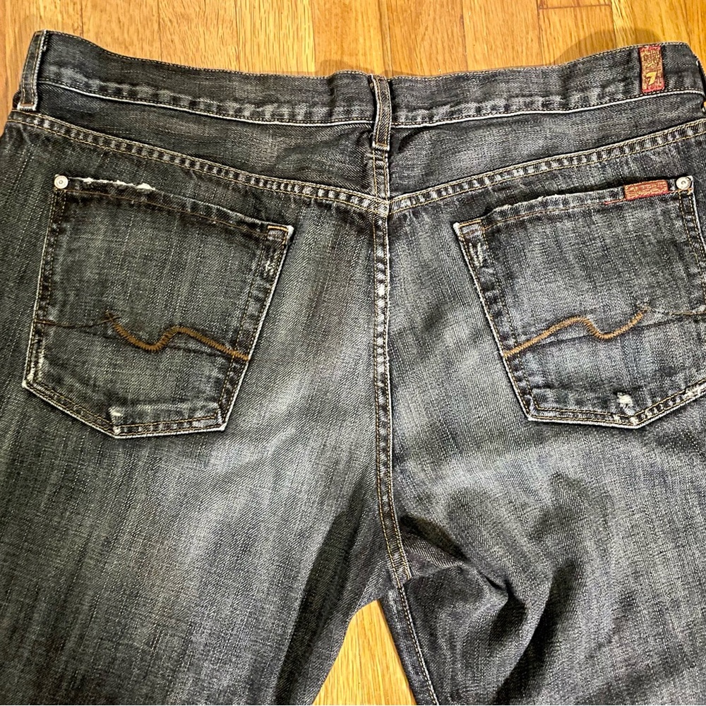 7 For all Mankind button fly wide leg relaxed jeans men 40